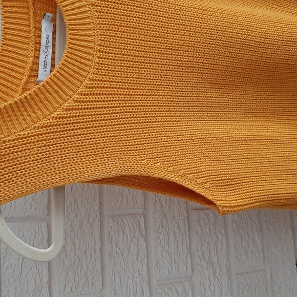 Stitches & Stripes Knitted Mustard West Sleeveless Sweater Size S - Picture 3 of 7